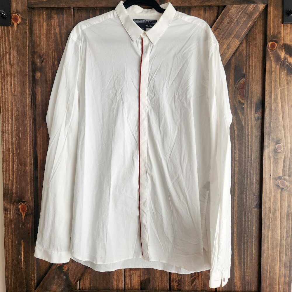 The Kooples Classic Fit Stretch Dress Shirt Red Accent XL